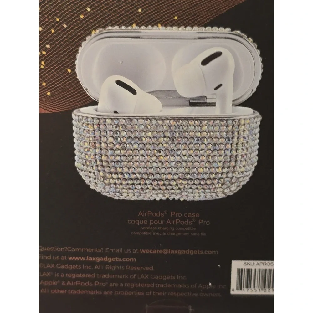 LAX Glitter AirPods Pro‎ Case Bling Rhinestone Protective Cover NIB